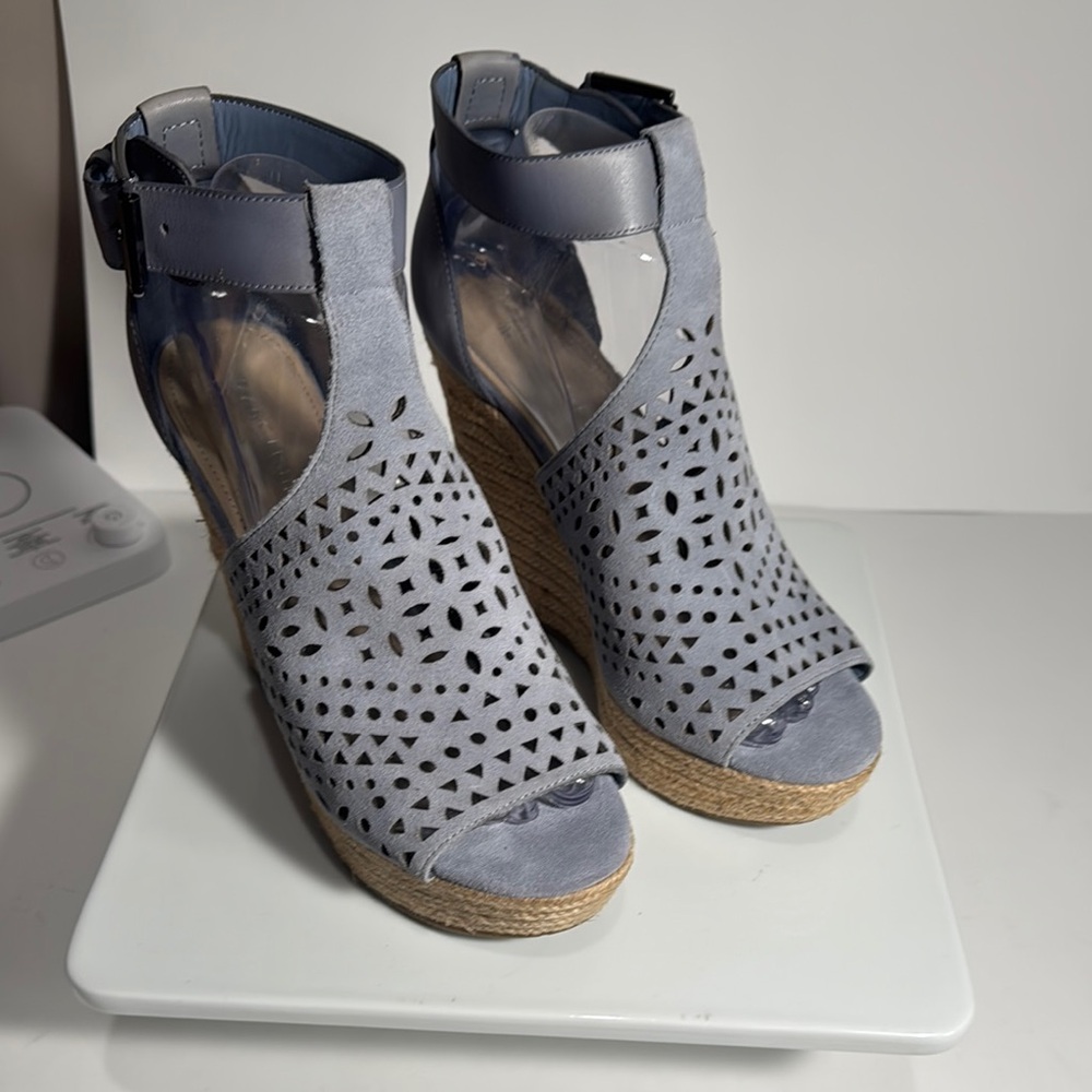 Marc Fisher Hasina T-Strap Platform Wedge Sandals Espadrilles Size 8.5 NWOT